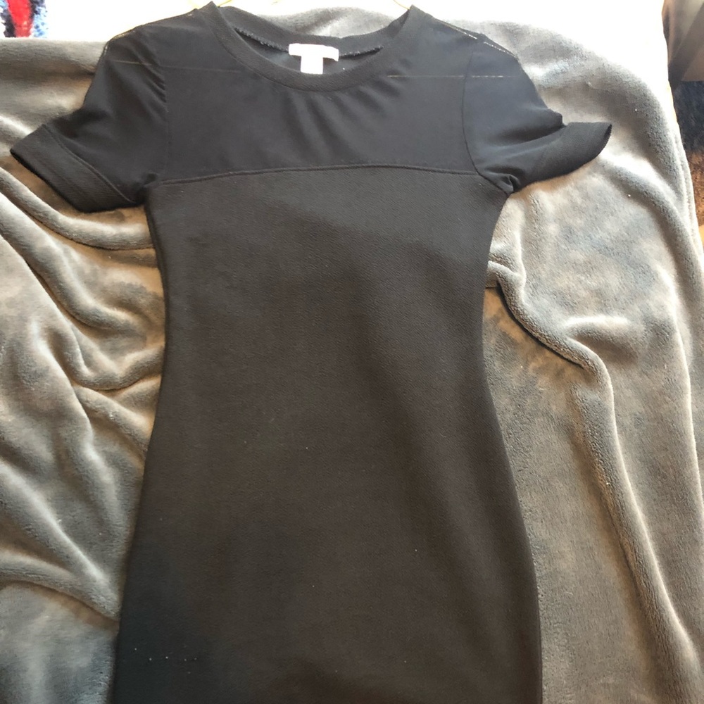 Black bodycon mesh dress